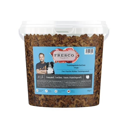 Martin Rütter Trainingsknöchelchen Pute 1kg-Eimer | Trainingssnack für Hunde | getreidefrei | ohne künstliche Zusätze | Made in Germany von Fresco Dog