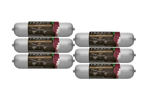 Fresco Barf Wurst Complete-Menü Kamel mit Kokos | 6 x 400g | Vorteils-Sechserpack | Kann dabei helfen Hunde optimal zu versorgen von Fresco