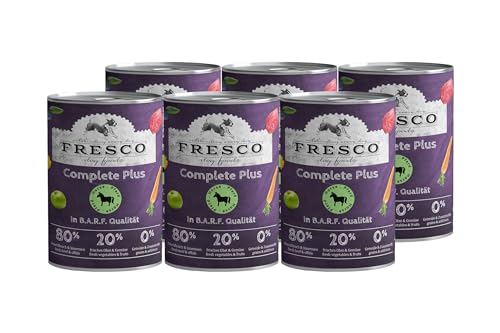 Fresco Complete Plus 6 x 800g Pferd (haltbares B.A.R.F.) | Vorteilspaket | Nassfutter für Hunde | getreidefrei | ohne künstliche Zusätze | natürliches und gesundes Hundefutter von Fresco