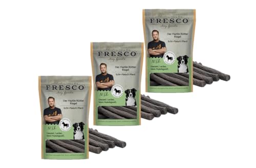 Fresco - Der Martin Rütter Riegel | aus reinem Pferdefleisch 3X 100g | Der Echt-Fleisch Monoproteinsnack | getreidefrei, gesund und natürlich von Fresco