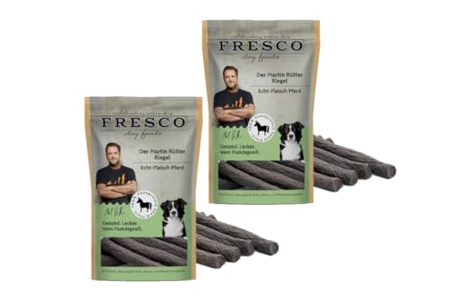 Fresco - Der Martin Rütter Riegel | aus reinem Pferdefleisch 2X 100g | Der Echt-Fleisch Monoproteinsnack | getreidefrei, gesund und natürlich von Fresco