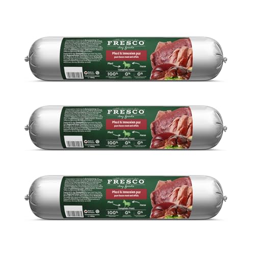 Fresco Dog die Barf Wurst Pferd Pur | 3er Pack | 3 x 400 g | Alleinfuttermittel für Hunde | Kann dabei helfen Hunde optimal zu versorgen | Nur Pferd als alleinige Proteinquelle Fresco Dog die Barf Wurst Pferd Pur | 3er Pack | 3 x 400 g | Alleinfuttermittel für Hunde | Kann dabei helfen Hunde optimal zu versorgen | Nur Pferd als alleinige Proteinquelle von Fresco