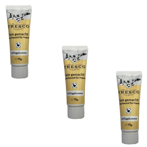 Fresco Dog Fein Gemacht! Geflügelcreme| 3er Pack | 3 x 70 g | Naschwurst für Hunde | Kann unterstützend Sein für den empfindlichen Hundemagen | Kann eine optimale Ergänzung Sein von Fresco Dog