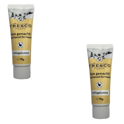 Fresco Fein Gemacht! Geflügelcreme | Doppelpack | 2 x 75 g | Naschwurst für Hunde | Kann unterstützend Sein für den empfindlichen Hundemagen | Kann eine optimale Ergänzung Sein Fresco Fein Gemacht! Geflügelcreme | Doppelpack | 2 x 75 g | Naschwurst für Hunde | Kann unterstützend Sein für den empfindlichen Hundemagen | Kann eine optimale Ergänzung Sein von Fresco Dog