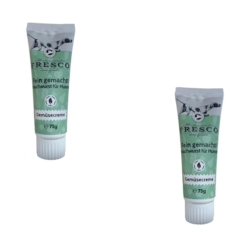 Fresco Fein gemacht! Naschwurst Gemüsecreme | Doppelpack | 2 x 75 g | Ergänzungsfuttermittel für Hunde | Praktische Soft-Touch-Tube | Zuckerfreie Snackpaste | Ideal für unterwegs Fresco Fein gemacht! Naschwurst Gemüsecreme | Doppelpack | 2 x 75 g | Ergänzungsfuttermittel für Hunde | Praktische Soft-Touch-Tube | Zuckerfreie Snackpaste | Ideal für unterwegs von Fresco Dog