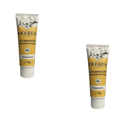 Fresco Fein gemacht! Naschwurst Käsecreme | Doppelpack | 2 x 75 g | Ergänzungsfuttermittel für Hunde | Praktische Soft-Touch-Tube | Zuckerfreie Snackpaste | Ideal für unterwegs Fresco Fein gemacht! Naschwurst Käsecreme | Doppelpack | 2 x 75 g | Ergänzungsfuttermittel für Hunde | Praktische Soft-Touch-Tube | Zuckerfreie Snackpaste | Ideal für unterwegs von Fresco Dog