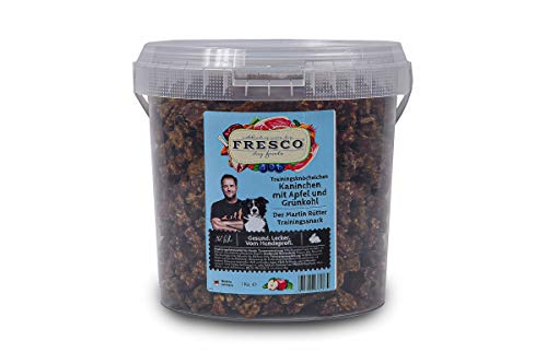 Fresco I Martin Rütter Trainingsknöchelchen I Kaninchen, Apfel & Grünkohl I 1kg im Eimer von Fresco