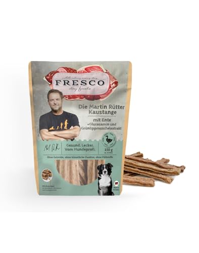 Fresco Kaustange Rinderkopfhaut mit Ente, Glucosamin & Grünlippmuschelextrakt | 150 g | Ergänzungsfuttermittel für Hunde | Natürlicher Snack | Gelenkgesundheit & Knorpelbildung von Fresco