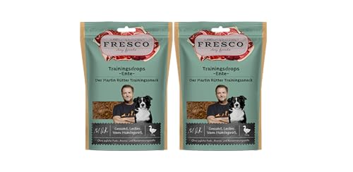 Fresco | Martin Rütter Trainingsdrops Ente 2 x 150g | Natürlicher Monoproteinsnack | Echt-Fleischprodukt | gesund und natürlich | Leckerli für Hunde von Fresco