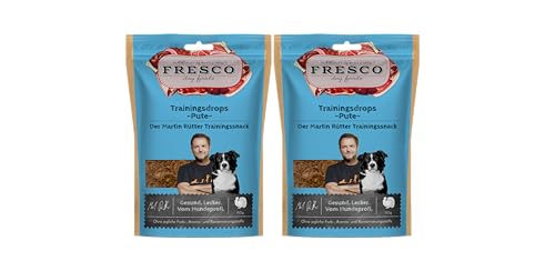 Fresco | Martin Rütter Trainingsdrops Pute 2 x 150g | Natürlicher Monoproteinsnack | Echt-Fleischprodukt | gesund und natürlich | Leckerli für Hunde von Fresco