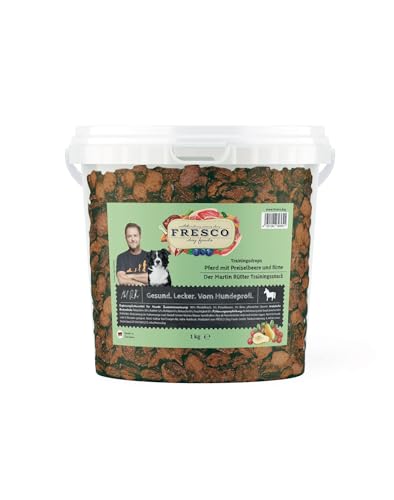 Fresco Martin Rütter Trainingsdrops Pferd mit Preiselbeere und Birne | 1 kg | Ergänzungsfuttermittel für Hunde | Kann die Trainingsmotivation erhöhen | Frisches Pferdefleisch Fresco Martin Rütter Trainingsdrops Pferd mit Preiselbeere und Birne | 1 kg | Ergänzungsfuttermittel für Hunde | Kann die Trainingsmotivation erhöhen | Frisches Pferdefleisch von Fresco