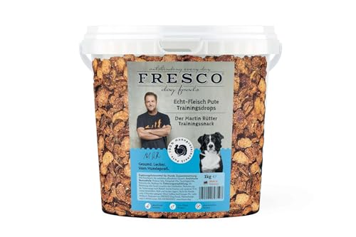 Fresco Martin Rütter Trainingsdrops Pute | 1 kg | Natürlicher Monoproteinsnack für Hunde | Aus reinem Putenfleisch | Ohne Getreide, Konservierungsstoffe und Fleischmehle von Fresco