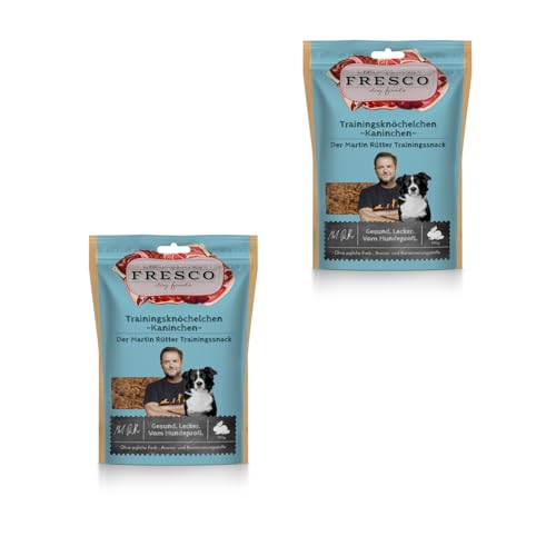 Fresco Martin Rütter Trainingsknöchelchen Kaninchen | Doppelpack | 2 x 150 g | Ergänzungsfuttermittel für Hunde | Natürlicher Monoproteinsnack aus reinem Kaninchenfleisch von Fresco