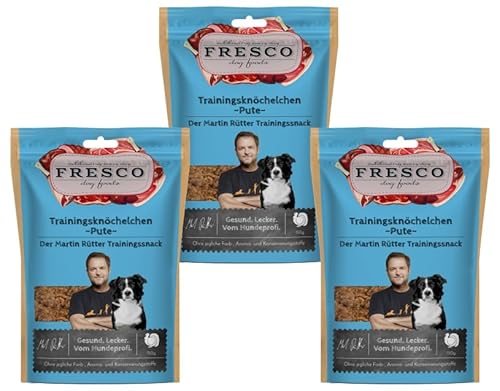 Fresco Martin Rütter Trainingsknöchelchen Pute | 3er Pack | 3 x 150 g | Natürlicher Monoproteinsnack aus Putenfleisch | Leckerer Snack für Hunde… von Fresco