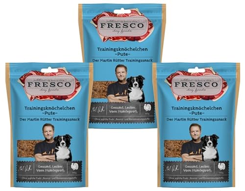 Fresco Martin Rütter Trainingsknöchelchen Pute | 3er Pack | 3 x 150 g | Natürlicher Monoproteinsnack aus Putenfleisch | Leckerer Snack für Hunde… von Fresco