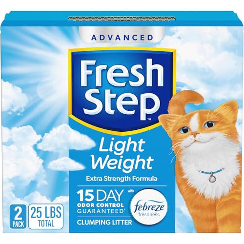 Fresh Step Leichtes klumpendes Katzenstreu, fortschrittlich, extremer Geruch, extra groß, insgesamt 11,3 kg, 2 Packungen mit 5,7 kg von Fresh Step