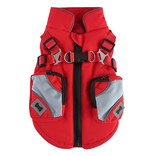 Frestepvie Hunde Jacke mit Taschen Winter Innenfleece Mantel Winddicht Weste reflektierend Hundekleidung Reißverschluss Frestepvie Hunde Jacke mit Taschen Winter Innenfleece Mantel Winddicht Weste reflektierend Hundekleidung Reißverschluss von Frestepvie