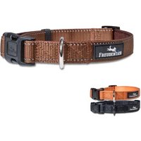 Freudentier Hundehalsband, leicht & komfortabel, Clyde Kollektion braun M von Freudentier