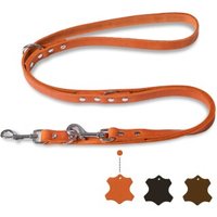 Freudentier Hundeleine aus zertifiziertem Leder 2m, verstellbare Führleine, Alsterufer Kollektion orange 1,2 cm Freudentier Hundeleine aus zertifiziertem Leder 2m, verstellbare Führleine, Alsterufer Kollektion orange 1,2 cm von Freudentier