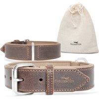 Freudentier gefüttertes Halsband aus Leder dunkelbraun 47 cm, 3 cm Freudentier gefüttertes Halsband aus Leder dunkelbraun 47 cm, 3 cm von Freudentier