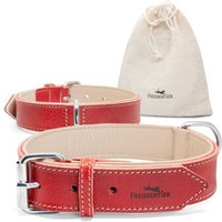 Freudentier gefüttertes Halsband aus Leder rot 57 cm, 3 cm Freudentier gefüttertes Halsband aus Leder rot 57 cm, 3 cm von Freudentier