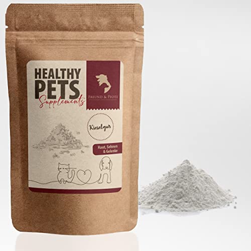 Freund & Pfote Healthy Pets Kieselgur Pulver getrocknet (E551c) Hund und Katze| fein gemahlen | Zusatzfuttermittel für Hunde und Katzen | plastikfrei verpackt (500 Gramm) von Freund & Pfote