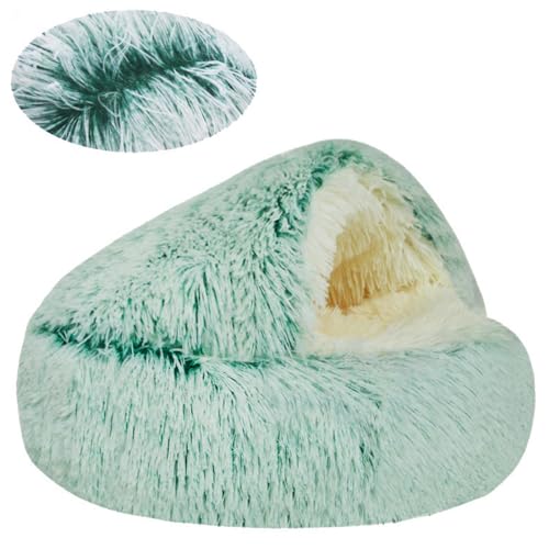 Freyamy Hundebett Katzenbett Rund Halb Geschlossener mit Kapuze Kleine Hunde Mittelgroß Hunde Haustierbett Waschbar rutschfest Hundebetten Lang Plüsch Verdicktes Warmes Hundekorb Grün Ø80CM Freyamy Hundebett Katzenbett Rund Halb Geschlossener mit Kapuze Kleine Hunde Mittelgroß Hunde Haustierbett Waschbar rutschfest Hundebetten Lang Plüsch Verdicktes Warmes Hundekorb Grün Ø80CM von Freyamy