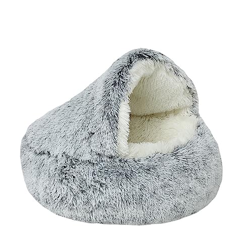 Freyamy Hundebett Katzenbett Rund Halb Geschlossener mit Kapuze Kleine Hunde und Katzen Haustierbett Waschbar rutschfest Hundebetten Lang Plüsch Verdicktes Warmes Hundekorb Farbverlauf Grau Ø60CM Freyamy Hundebett Katzenbett Rund Halb Geschlossener mit Kapuze Kleine Hunde und Katzen Haustierbett Waschbar rutschfest Hundebetten Lang Plüsch Verdicktes Warmes Hundekorb Farbverlauf Grau Ø60CM von Freyamy