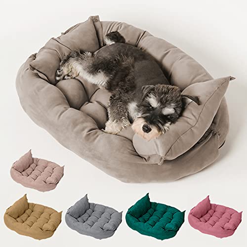 Freyamy Hundebett Wandelbares Mehrzweck Hundebett für Große Hunde Khaki Hundebett Waschbar Faltbare Hundebett Multifunktionale Haustierbett Hundebett XL Flauschig Hundebett Indoor von Freyamy