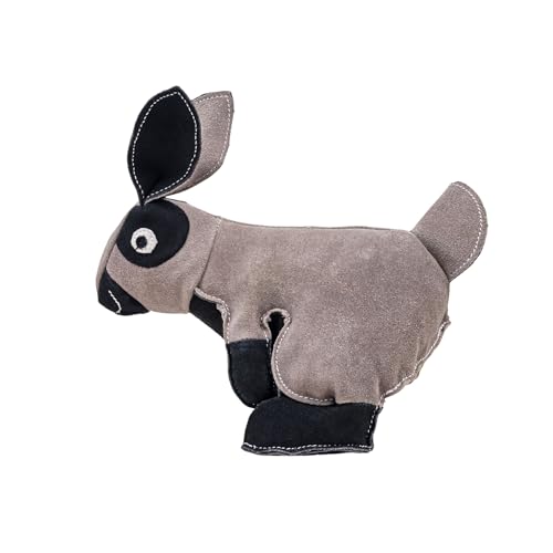 Frezco Hundespielzeug Kaninchen-Wildleder, bezaubernde Figur mit schönem Design. Aus echtem Leder mit 100 % Baumwollseil, dicke Kokosfaser-Füllung, langlebige Nähte, weich und sicher von Frezco