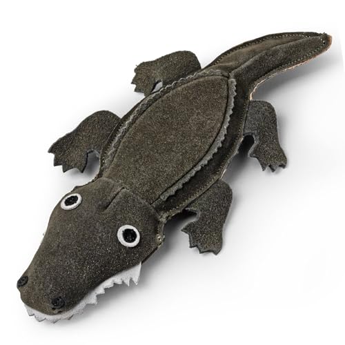 Frezco Hundespielzeug aus Krokodil-Wildleder, echtes Leder mit dicker Kokosfaser-Füllung, langlebige Nähte, weich und sicher von Frezco
