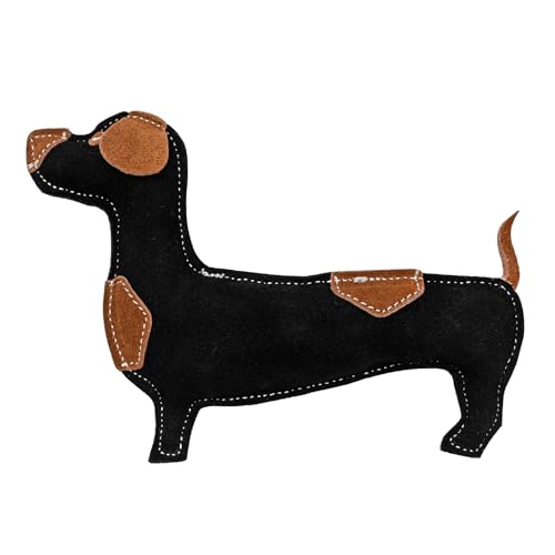 Frezco Meta Hundespielzeug | Handgefertigter Wursthund mit natürlichem Wildleder | Ideal zum Zahnen, Welpen, kleine und mittelgroße Hunde | 100% gefüllt mit Kokosfasern von Frezco