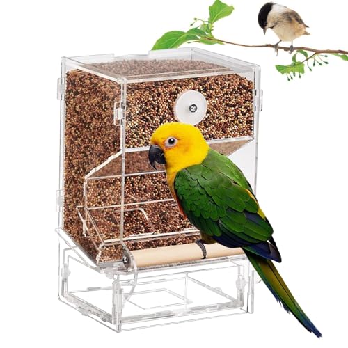 Automatischer Vogelfutterspender | Transparent Vogelfutterspender Käfig | futterspender Vögel Hängend | Acryl Transparent Vogelfutterhaus | Käfigzubehör für Wellensittiche Kanarienvögel Automatischer Vogelfutterspender | Transparent Vogelfutterspender Käfig | futterspender Vögel Hängend | Acryl Transparent Vogelfutterhaus | Käfigzubehör für Wellensittiche Kanarienvögel von Frfik