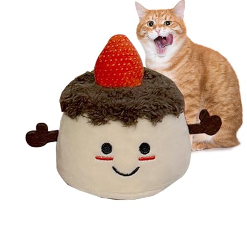 Frfik Beißspielzeug für Katzen, Katzenspielzeug für Hauskatzen | Interaktives Kauspielzeug Cat Nip Toys | Erdbeer-Kuchenform, weiches Klangspielzeug, Heimtierbedarf für wedelnde Trittübungen, Katzen- Frfik Beißspielzeug für Katzen, Katzenspielzeug für Hauskatzen | Interaktives Kauspielzeug Cat Nip Toys | Erdbeer-Kuchenform, weiches Klangspielzeug, Heimtierbedarf für wedelnde Trittübungen, Katzen- von Frfik