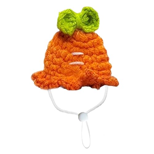 Frfik Hamster-Haustiermütze, niedliche Haustier-Kopfbedeckung, gestrickter Hamsterhut, buntes Kostüm-Zubehör, Tierkleidung mit verstellbarem Kordelzug für Party und Vogel von Frfik