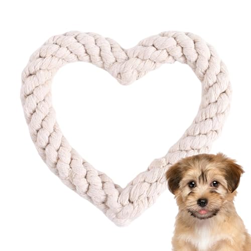 Frfik Heart Rope Hundespielzeug - Valentinstag Herzförmiges Haustier Kauspielzeug 12 cm Baumwollseil Hundespielzeug - Seil Herzen Welpe Hundespielzeug für Hunde Zahnreinigung & Kauen Frfik Heart Rope Hundespielzeug - Valentinstag Herzförmiges Haustier Kauspielzeug 12 cm Baumwollseil Hundespielzeug - Seil Herzen Welpe Hundespielzeug für Hunde Zahnreinigung & Kauen von Frfik