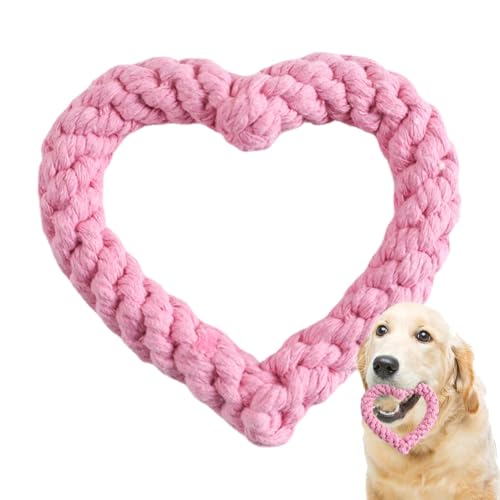 Frfik Heart Rope Hundespielzeug - Valentinstag Herzförmiges Haustier Kauspielzeug 12 cm Baumwollseil Hundespielzeug - Seil Herzen Welpe Hundespielzeug für Hunde Zahnreinigung & Kauen Frfik Heart Rope Hundespielzeug - Valentinstag Herzförmiges Haustier Kauspielzeug 12 cm Baumwollseil Hundespielzeug - Seil Herzen Welpe Hundespielzeug für Hunde Zahnreinigung & Kauen von Frfik