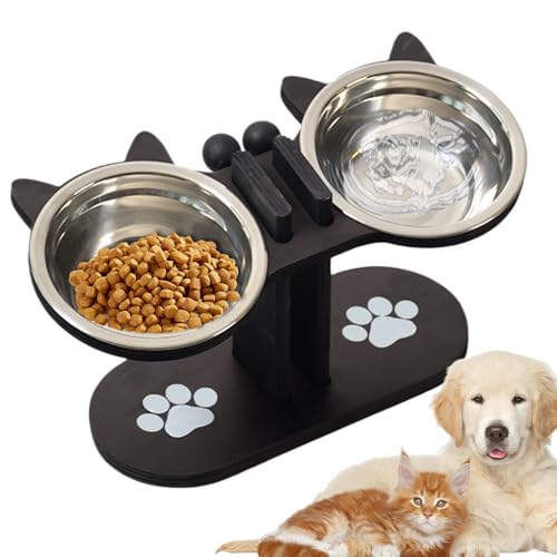Frfik Katzennäpfe Für Futter Und Wasser - Verstellbarer Hundenapf - Haustier Futterstation für Mehrhaustierhaushalte mit Futter und Wassernapf geeignet für Kätzchen Welpen und Senioren für Frfik Katzennäpfe Für Futter Und Wasser - Verstellbarer Hundenapf - Haustier Futterstation für Mehrhaustierhaushalte mit Futter und Wassernapf geeignet für Kätzchen Welpen und Senioren für von Frfik