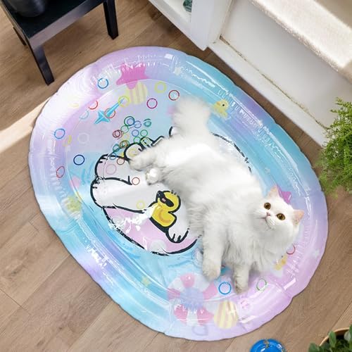 Frfik Katzenwasser-Spielmatte – Bewässerung sensorische Spielmatten, Katzenwasserbett – PVC, kratzfestes sensorisches Spielbett für interaktiven Spaß und Entspannung, faltbar, für Kätzchen und Katzen Frfik Katzenwasser-Spielmatte – Bewässerung sensorische Spielmatten, Katzenwasserbett – PVC, kratzfestes sensorisches Spielbett für interaktiven Spaß und Entspannung, faltbar, für Kätzchen und Katzen von Frfik