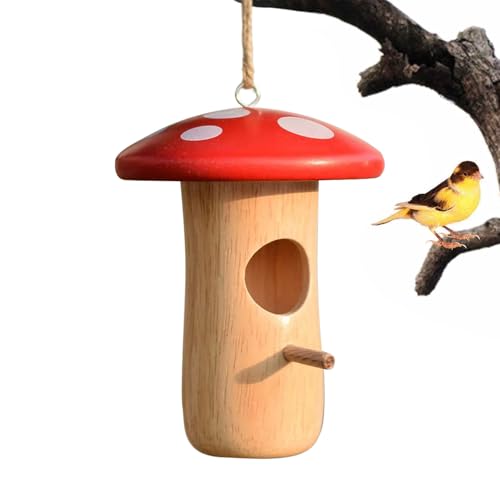 Frfik Kolibri-Nisthaus | Vogel-Niststation | Holz Pilzhütte Tierheim Gartenhütte für Outdoor Hof Baum Balkon Terrasse Hof von Frfik