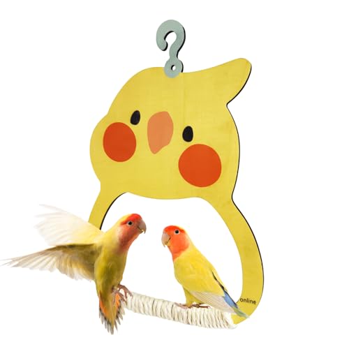 Frfik Vogelschaukeln für Papageien, Schaukelspielzeug für Vögel im Käfig, Holz-Sitzstange, Tiere, Lebensraum, Dekoration für Fensterbank, Hof, , Balkon, Spielplatz, Garten von Frfik