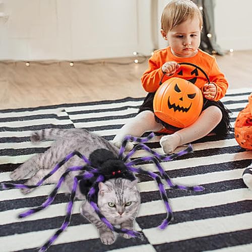 Hunde-Spinnenkostüm, pelzige riesige Simulationsspinne, Haustier-Outfits, Halloween-Haustierkostüme, verstellbares Halloween-Kostüm für Hunde und Katzen, Verkleidungszubehör Hunde-Spinnenkostüm, pelzige riesige Simulationsspinne, Haustier-Outfits, Halloween-Haustierkostüme, verstellbares Halloween-Kostüm für Hunde und Katzen, Verkleidungszubehör von Frfik
