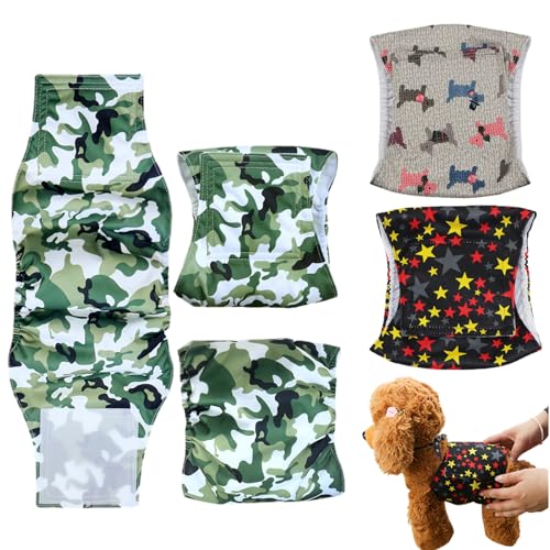 Hundewindeln, wiederverwendbare Hundewindeln – weiche, bequeme, sehr saugfähige Bandagen für Männer und Hunde, Welpen und Zubehör – Strickstoff + Polyester-Netz + superfein Hundewindeln, wiederverwendbare Hundewindeln – weiche, bequeme, sehr saugfähige Bandagen für Männer und Hunde, Welpen und Zubehör – Strickstoff + Polyester-Netz + superfein von Frfik