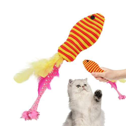 Katzenfederspielzeug – Katzenspielzeug für Indoor-Katzen – sicheres Kauspielzeug mit Baumwollseil, Federn und Plüsch – ansprechendes Katzenspielzeug für Kätzchen, Spielzeit Katzenfederspielzeug – Katzenspielzeug für Indoor-Katzen – sicheres Kauspielzeug mit Baumwollseil, Federn und Plüsch – ansprechendes Katzenspielzeug für Kätzchen, Spielzeit von Frfik
