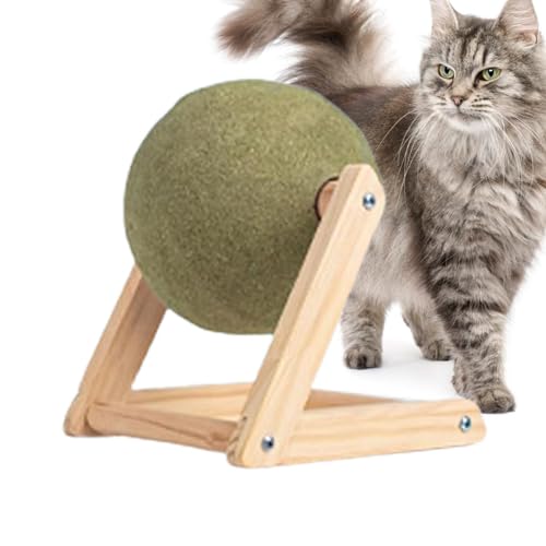 Katzenminze Ball | Multifunktionaler Katzenminze-Rollball Bodenhalterung Interaktives Katzenminze-Spielzeug | Riesiger Katzenminze-Ball mit Holzständer | Genussvolles Katzenminze-Bodenspielzeug Katze Katzenminze Ball | Multifunktionaler Katzenminze-Rollball Bodenhalterung Interaktives Katzenminze-Spielzeug | Riesiger Katzenminze-Ball mit Holzständer | Genussvolles Katzenminze-Bodenspielzeug Katze von Frfik