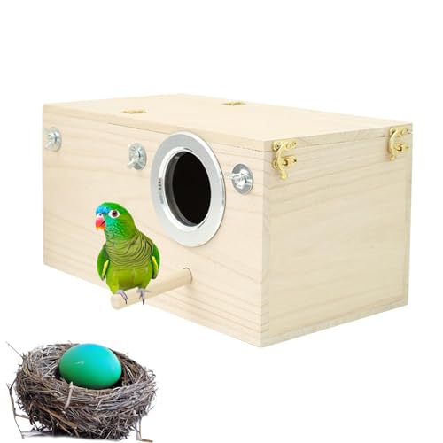 Sittich-Nistkasten | Papagei Nisthaus | Papageienzuchtkasten | Nistkästen für Vögel mit Sitzstange | Vogelkäfig Paarungsbox für Wellensittiche Finken Nymphensittiche Sittich-Nistkasten | Papagei Nisthaus | Papageienzuchtkasten | Nistkästen für Vögel mit Sitzstange | Vogelkäfig Paarungsbox für Wellensittiche Finken Nymphensittiche von Frfik