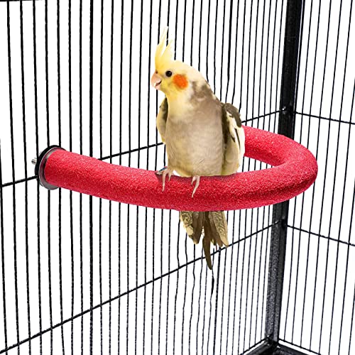 FrgKbTm Papageien-Sitzstange, U-Form, Quarzsand, Vogelkäfige, Zubehör, Pfotenschleifen, raue Oberfläche, Vogelstangen für Sittiche, Nymphensittiche, Papageien, Sittiche, Sit von FrgKbTm