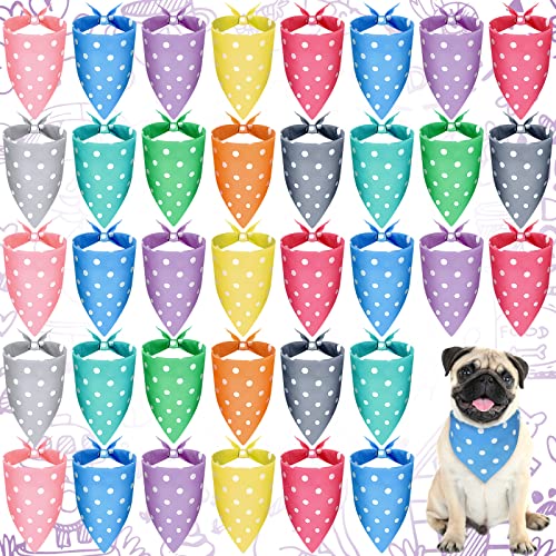 20 Stück Hundehalstücher Hundehalstuch, verstellbar und waschbar, Hunde-Dreieckstuch, Hunde-Lätzchen, Zubehör für kleine bis mittelgroße Hunde, Welpen, Katze (gepunktet) von Frienda