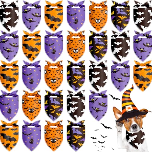 Frienda 30 Stück Halloween-Hundehalstücher, Fledermaus-Halstücher für Hunde, weiches Halstuch-Set, Lätzchen, Dreieckstuch für kleine, mittelgroße und große Haustiere, Halloween-Party-Dekoration Frienda 30 Stück Halloween-Hundehalstücher, Fledermaus-Halstücher für Hunde, weiches Halstuch-Set, Lätzchen, Dreieckstuch für kleine, mittelgroße und große Haustiere, Halloween-Party-Dekoration von Frienda