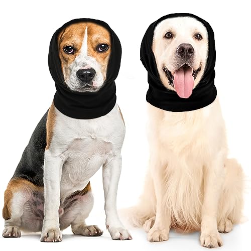 Frienda Gehörschutz für Hunde, Ohrenschutz, Lärmunterdrückung, für den Winter, schwarz, Größe L, 2 Stück von Frienda